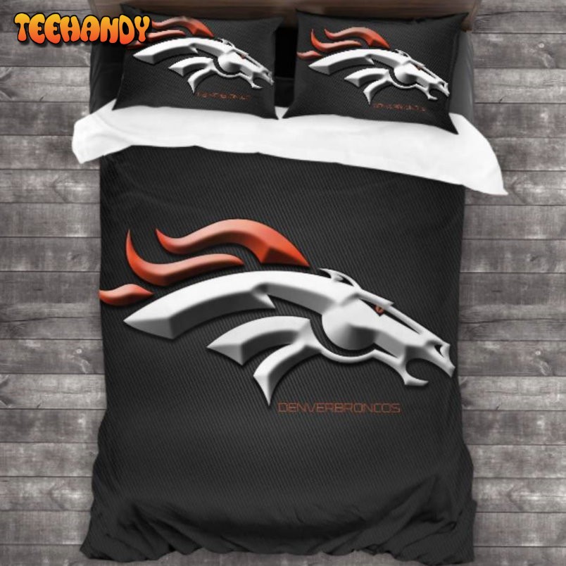 100 Washed Microfiber Denver Broncos Logo Bedding Set