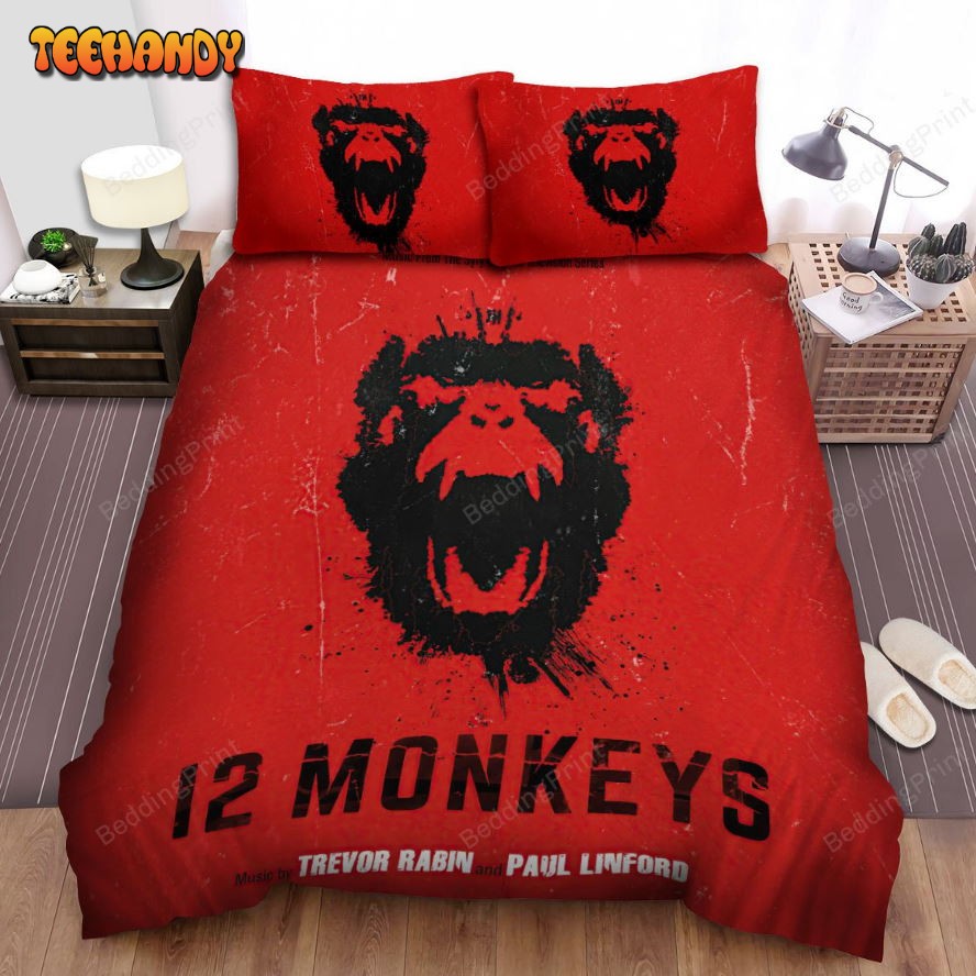 12 Monkeys (2015-2018) Red And Black Movie Poster Bedding Sets