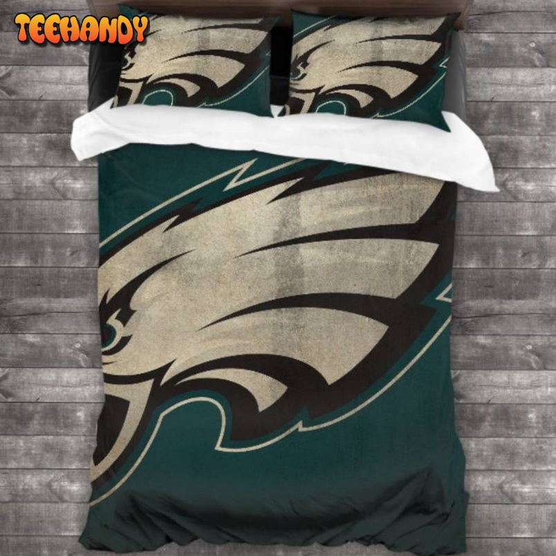 100 Washed Microfiber Philadelphia Eagles Logo Bedding Set