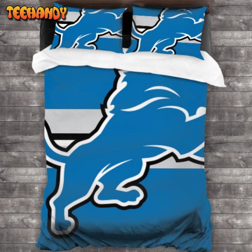100 Washed Microfiber Detroit Lions Logo Bedding Set