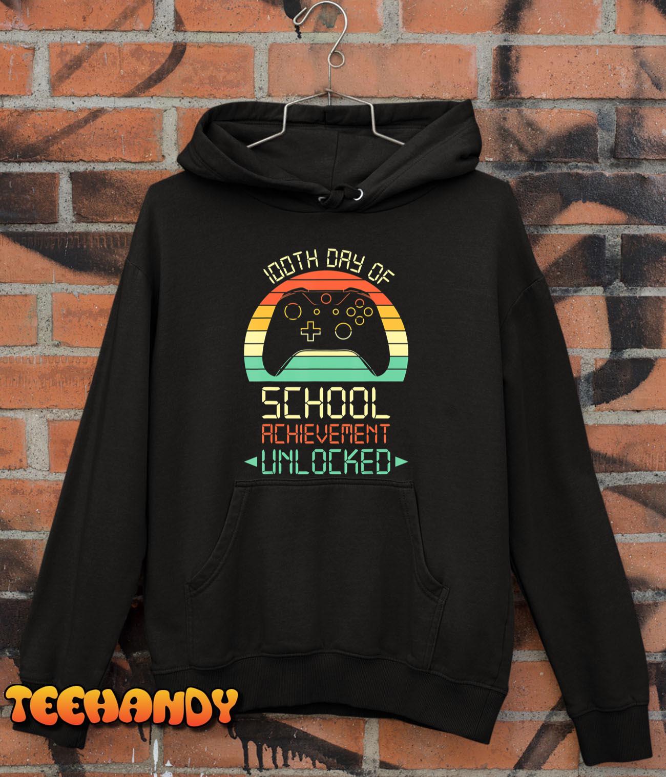 100th Day Of School Unlocked Video Games Boy Kids Teacher T-Shirt