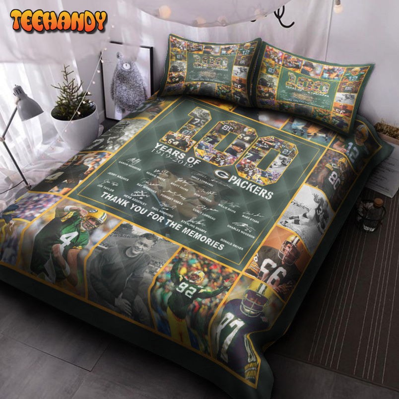 100th Green Bay Packers Quilt Bed Bedding Set