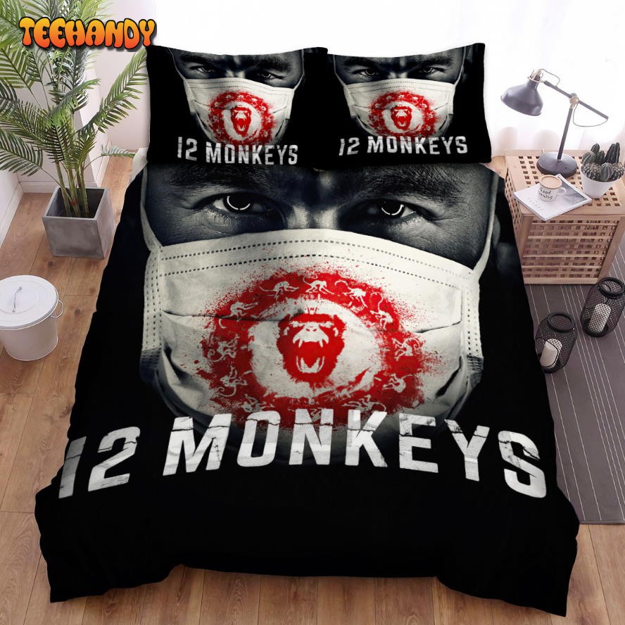 12 Monkeys (2015-2018) Black Background Movie Poster Bedding Sets