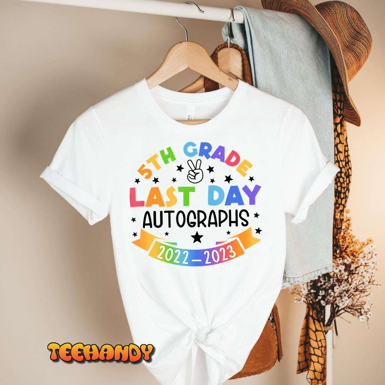 2023 Last Day of School Autograph 5th Grade Graduation Party T-Shirt