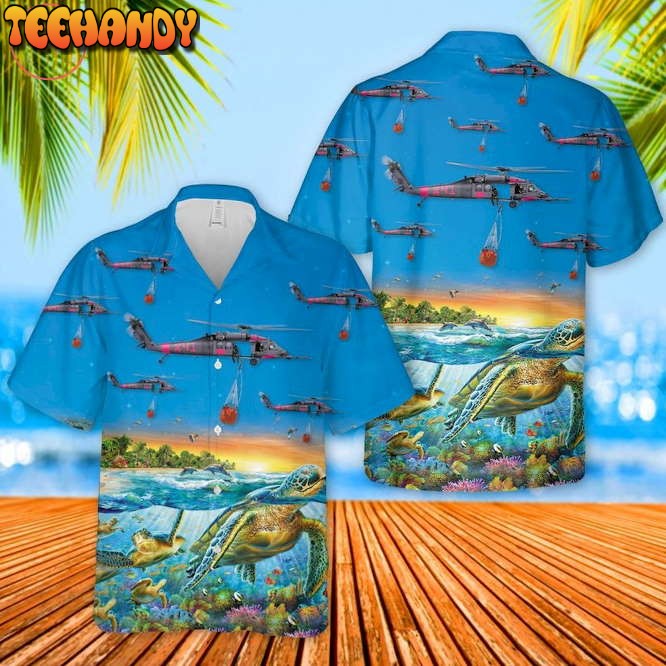 129th Rescue Wing HH 60G Pave Hawk Turtle Hawaiian Shirt
