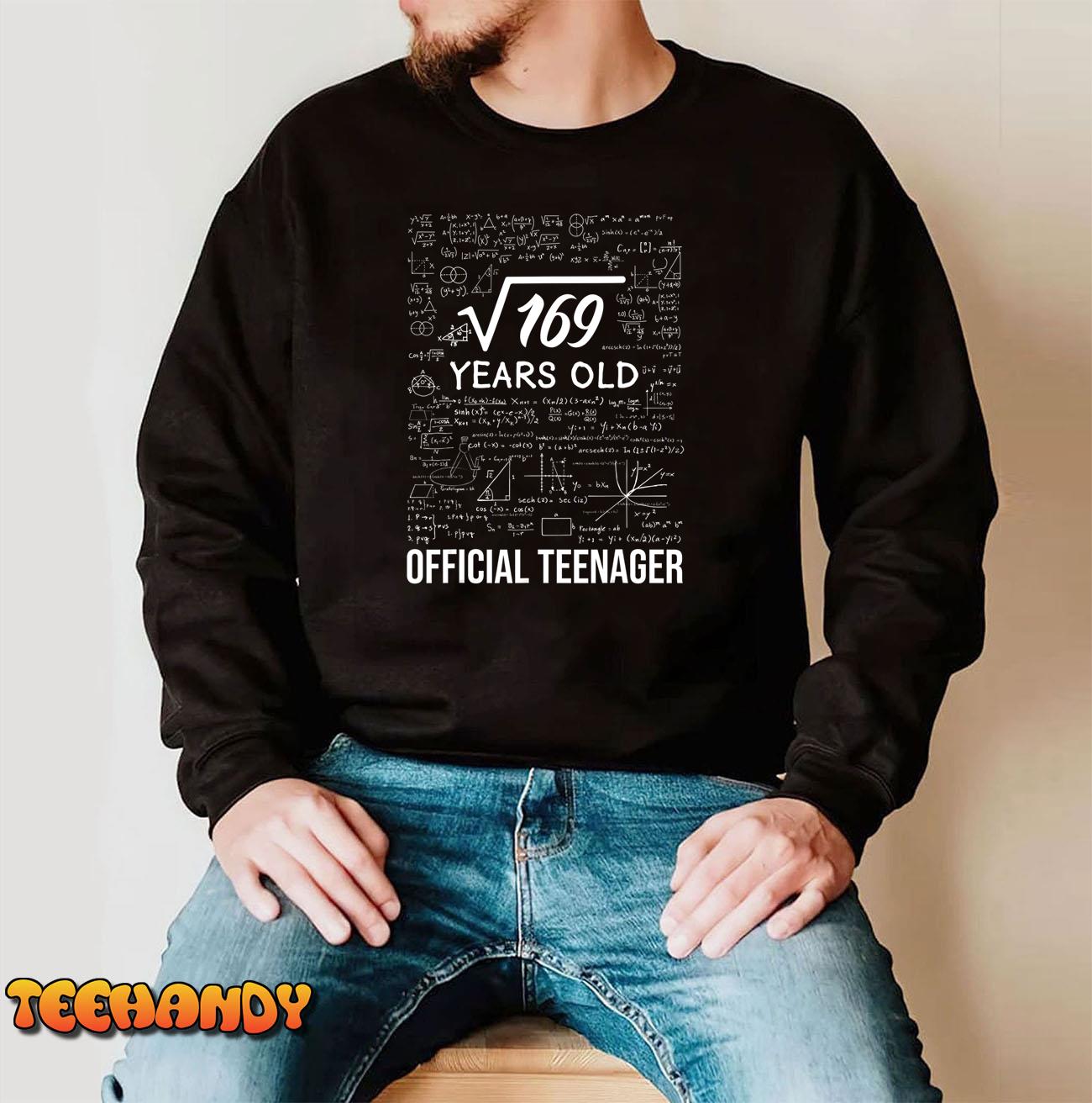 13 Birthday Official Teenager Boy 13yr Math 13th Birthday T-Shirt