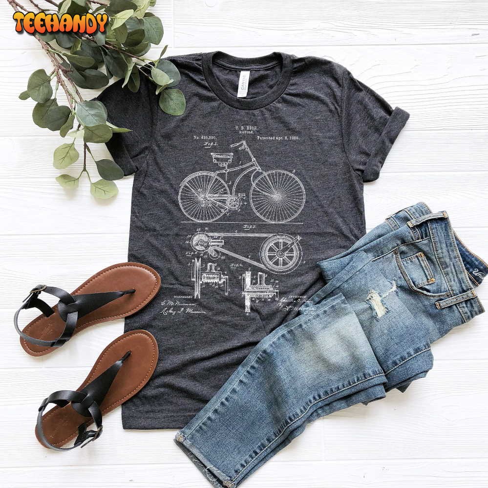 1890 Bicycle Patent T-shirt, Bicycle Shirt, Cycling Fans Shirt