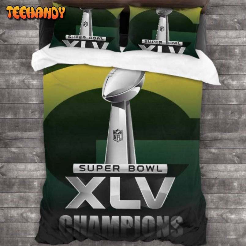 100 Washed Microfiber Green Bay Packers Logo Bedding Set