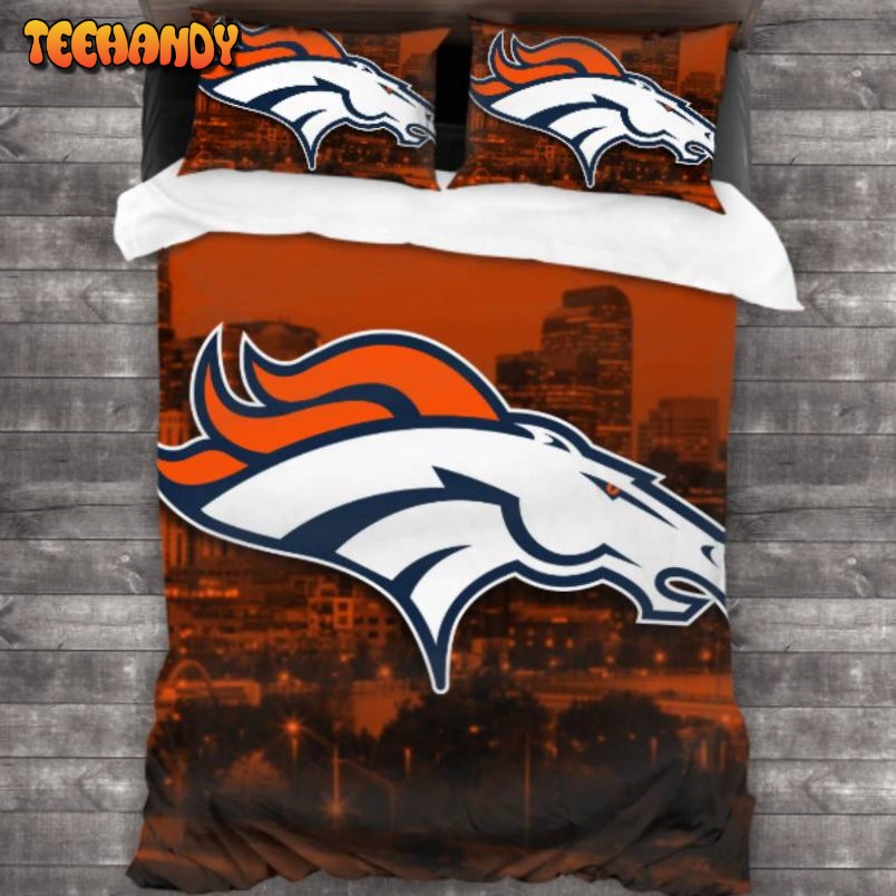 100 Washed Microfiber NFL Denver Broncos Logo Bedding Set