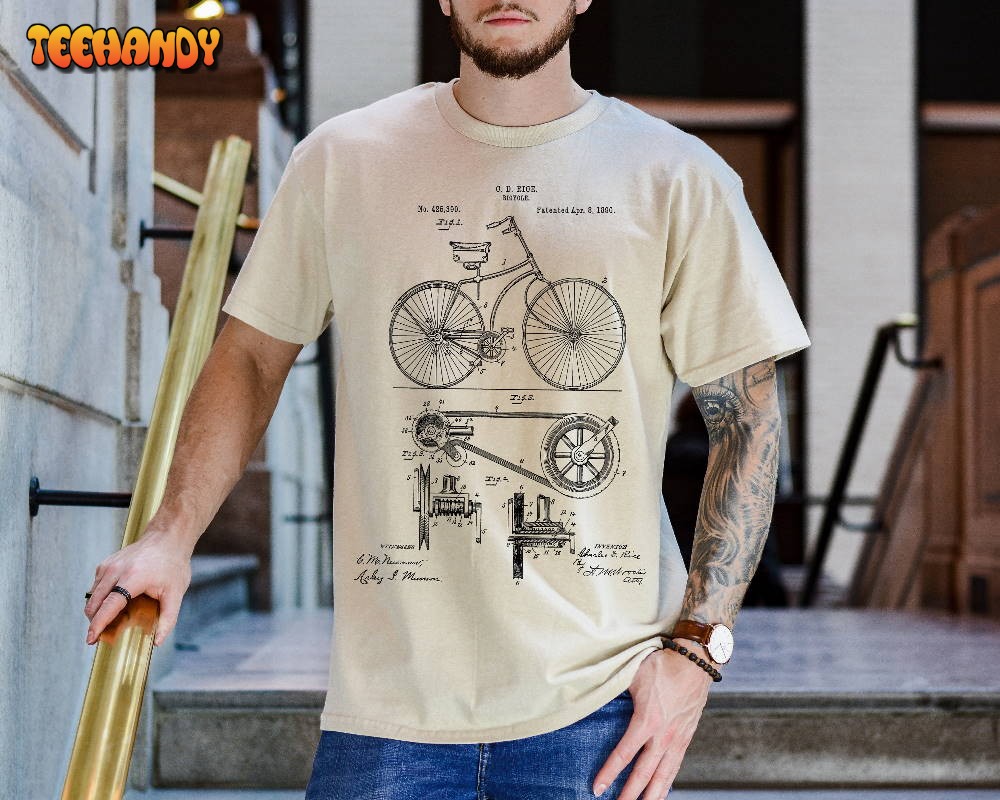 1890 Bicycle Patent T-shirt, Bicycle Shirt, Cycling Fans Shirt
